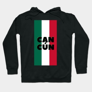 Cancún City in Mexican Flag Colors Vertical Hoodie